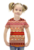 Заказать детскую футболку в Москве. Футболка с полной запечаткой для девочек ETHNIC от CoolDesign - готовые дизайны и нанесение принтов.