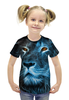 Заказать детскую футболку в Москве. Футболка с полной запечаткой для девочек Царь зверей от THE_NISE  - готовые дизайны и нанесение принтов.