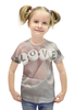 Заказать детскую футболку в Москве. Футболка с полной запечаткой для девочек "Love" от Sergey Antonov - готовые дизайны и нанесение принтов.