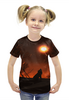 Заказать детскую футболку в Москве. Футболка с полной запечаткой для девочек Полнолуние от  PRO_DESIGN - готовые дизайны и нанесение принтов.