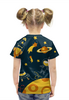 Заказать детскую футболку в Москве. Футболка с полной запечаткой для девочек Космос от T-shirt print  - готовые дизайны и нанесение принтов.