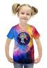 Заказать детскую футболку в Москве. Футболка с полной запечаткой для девочек Космонавт от THE_NISE  - готовые дизайны и нанесение принтов.