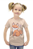 Заказать детскую футболку в Москве. Футболка с полной запечаткой для девочек Корги от MariYang  - готовые дизайны и нанесение принтов.