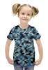 Заказать детскую футболку в Москве. Футболка с полной запечаткой для девочек Голубой камуфляж от THE_NISE  - готовые дизайны и нанесение принтов.