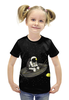 Заказать детскую футболку в Москве. Футболка с полной запечаткой для девочек Космическая рыбалка  от ПРИНТЫ ПЕЧАТЬ  - готовые дизайны и нанесение принтов.
