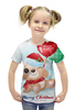 Заказать детскую футболку в Москве. Футболка с полной запечаткой для девочек Мишка от THE_NISE  - готовые дизайны и нанесение принтов.