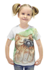 Заказать детскую футболку в Москве. Футболка с полной запечаткой для девочек Скажите мяу от elenavishenka@yandex.ru - готовые дизайны и нанесение принтов.