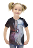 Заказать детскую футболку в Москве. Футболка с полной запечаткой для девочек Космический кит от Виктор Темнов - готовые дизайны и нанесение принтов.