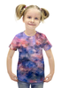 Заказать детскую футболку в Москве. Футболка с полной запечаткой для девочек Пиксель-арт. Сине-розовый паттерн от Anna Lomachenko - готовые дизайны и нанесение принтов.