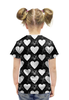 Заказать детскую футболку в Москве. Футболка с полной запечаткой для девочек Черно-белые сердца  от Илья Щеблецов - готовые дизайны и нанесение принтов.