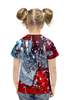Заказать детскую футболку в Москве. Футболка с полной запечаткой для девочек Красно-белые краски от THE_NISE  - готовые дизайны и нанесение принтов.