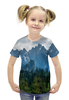 Заказать детскую футболку в Москве. Футболка с полной запечаткой для девочек Серые горы от THE_NISE  - готовые дизайны и нанесение принтов.