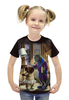 Заказать детскую футболку в Москве. Футболка с полной запечаткой для девочек Кошечка с собакой  от ПРИНТЫ ПЕЧАТЬ  - готовые дизайны и нанесение принтов.