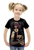 Заказать детскую футболку в Москве. Футболка с полной запечаткой для девочек девушка с черепом от Серега Шнайдер - готовые дизайны и нанесение принтов.