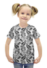 Заказать детскую футболку в Москве. Футболка с полной запечаткой для девочек Черно белая роспись от THE_NISE  - готовые дизайны и нанесение принтов.
