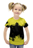 Заказать детскую футболку в Москве. Футболка с полной запечаткой для девочек Черно-желтые краски от THE_NISE  - готовые дизайны и нанесение принтов.