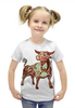 Заказать детскую футболку в Москве. Футболка с полной запечаткой для девочек Год быка (С новым годом!) от FireFoxa - готовые дизайны и нанесение принтов.