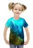 Заказать детскую футболку в Москве. Футболка с полной запечаткой для девочек Ледяные скалы от THE_NISE  - готовые дизайны и нанесение принтов.