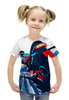Заказать детскую футболку в Москве. Футболка с полной запечаткой для девочек Скорость от ПРИНТЫ ПЕЧАТЬ  - готовые дизайны и нанесение принтов.