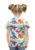 Заказать детскую футболку в Москве. Футболка с полной запечаткой для девочек Динозавры от nadegda - готовые дизайны и нанесение принтов.