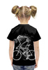 Заказать детскую футболку в Москве. Футболка с полной запечаткой для девочек Skeleton Biker от Leichenwagen - готовые дизайны и нанесение принтов.