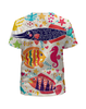 Заказать детскую футболку в Москве. Футболка с полной запечаткой для девочек Обитатели моря 2 от Виктор Гришин - готовые дизайны и нанесение принтов.