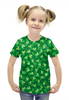 Заказать детскую футболку в Москве. Футболка с полной запечаткой для девочек Клеверная поляна от IrinkaArt  - готовые дизайны и нанесение принтов.