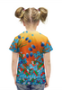 Заказать детскую футболку в Москве. Футболка с полной запечаткой для девочек Незабудки на красном от ELENA ZHARINOVA - готовые дизайны и нанесение принтов.