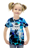 Заказать детскую футболку в Москве. Футболка с полной запечаткой для девочек Кот в очках  от THE_NISE  - готовые дизайны и нанесение принтов.