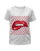 Заказать детскую футболку в Москве. Футболка с полной запечаткой для девочек Красные губы от Fil6 - готовые дизайны и нанесение принтов.