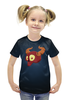 Заказать детскую футболку в Москве. Футболка с полной запечаткой для девочек Just some devil skull от Maks Lange - готовые дизайны и нанесение принтов.