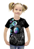 Заказать детскую футболку в Москве. Футболка с полной запечаткой для девочек Космические пузыри от printik - готовые дизайны и нанесение принтов.