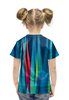 Заказать детскую футболку в Москве. Футболка с полной запечаткой для девочек Синие линии от THE_NISE  - готовые дизайны и нанесение принтов.
