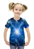 Заказать детскую футболку в Москве. Футболка с полной запечаткой для девочек Молекулы от THE_NISE  - готовые дизайны и нанесение принтов.