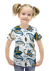 Заказать детскую футболку в Москве. Футболка с полной запечаткой для девочек Цветочная от BeliySlon - готовые дизайны и нанесение принтов.