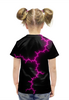 Заказать детскую футболку в Москве. Футболка с полной запечаткой для девочек Кот и молния от THE_NISE  - готовые дизайны и нанесение принтов.