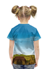 Заказать детскую футболку в Москве. Футболка с полной запечаткой для девочек Сурикаты от T-shirt print  - готовые дизайны и нанесение принтов.