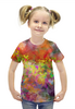Заказать детскую футболку в Москве. Футболка с полной запечаткой для девочек Оранжевое солнце от Ксения Соломатина - готовые дизайны и нанесение принтов.