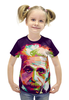 Заказать детскую футболку в Москве. Футболка с полной запечаткой для девочек Альберт Эйнштейн  от ПРИНТЫ ПЕЧАТЬ  - готовые дизайны и нанесение принтов.