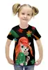 Заказать детскую футболку в Москве. Футболка с полной запечаткой для девочек Девочка котёнок от ELENA ZHARINOVA - готовые дизайны и нанесение принтов.