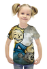 Заказать детскую футболку в Москве. Футболка с полной запечаткой для девочек Vaultboy Fallout от madw - готовые дизайны и нанесение принтов.