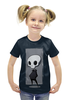 Заказать детскую футболку в Москве. Футболка с полной запечаткой для девочек НЛО.    от ПРИНТЫ ПЕЧАТЬ  - готовые дизайны и нанесение принтов.