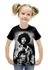 Заказать детскую футболку в Москве. Футболка с полной запечаткой для девочек Джими Хендрикс от geekbox - готовые дизайны и нанесение принтов.