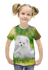 Заказать детскую футболку в Москве. Футболка с полной запечаткой для девочек  Собачка от THE_NISE  - готовые дизайны и нанесение принтов.