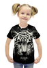 Заказать детскую футболку в Москве. Футболка с полной запечаткой для девочек Бенгальский тигр от printik - готовые дизайны и нанесение принтов.