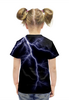 Заказать детскую футболку в Москве. Футболка с полной запечаткой для девочек  Кот и молния от THE_NISE  - готовые дизайны и нанесение принтов.