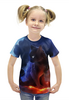 Заказать детскую футболку в Москве. Футболка с полной запечаткой для девочек Кошка от THE_NISE  - готовые дизайны и нанесение принтов.