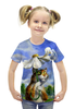 Заказать детскую футболку в Москве. Футболка с полной запечаткой для девочек Котик  (1) от T-shirt print  - готовые дизайны и нанесение принтов.