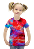 Заказать детскую футболку в Москве. Футболка с полной запечаткой для девочек Яркие краски от THE_NISE  - готовые дизайны и нанесение принтов.