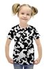 Заказать детскую футболку в Москве. Футболка с полной запечаткой для девочек Бело-Чёрный Камуфляж от armyshop - готовые дизайны и нанесение принтов.